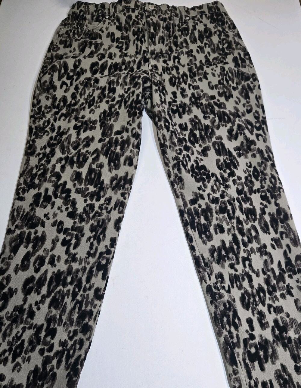 Gloria Vanderbilt Amanda Pants 16W Plus Size Animal Print Leopard Tapered Leg